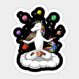 Space Unicorn Yoga Meditation Astronomy Lover Sticker